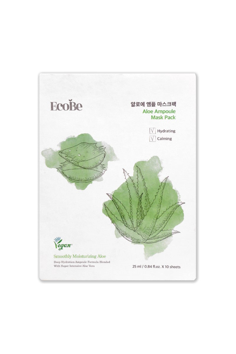 EcoBe Aloe Ampoule Facial Mask Sheet – Soothing Hydration for Your Skin