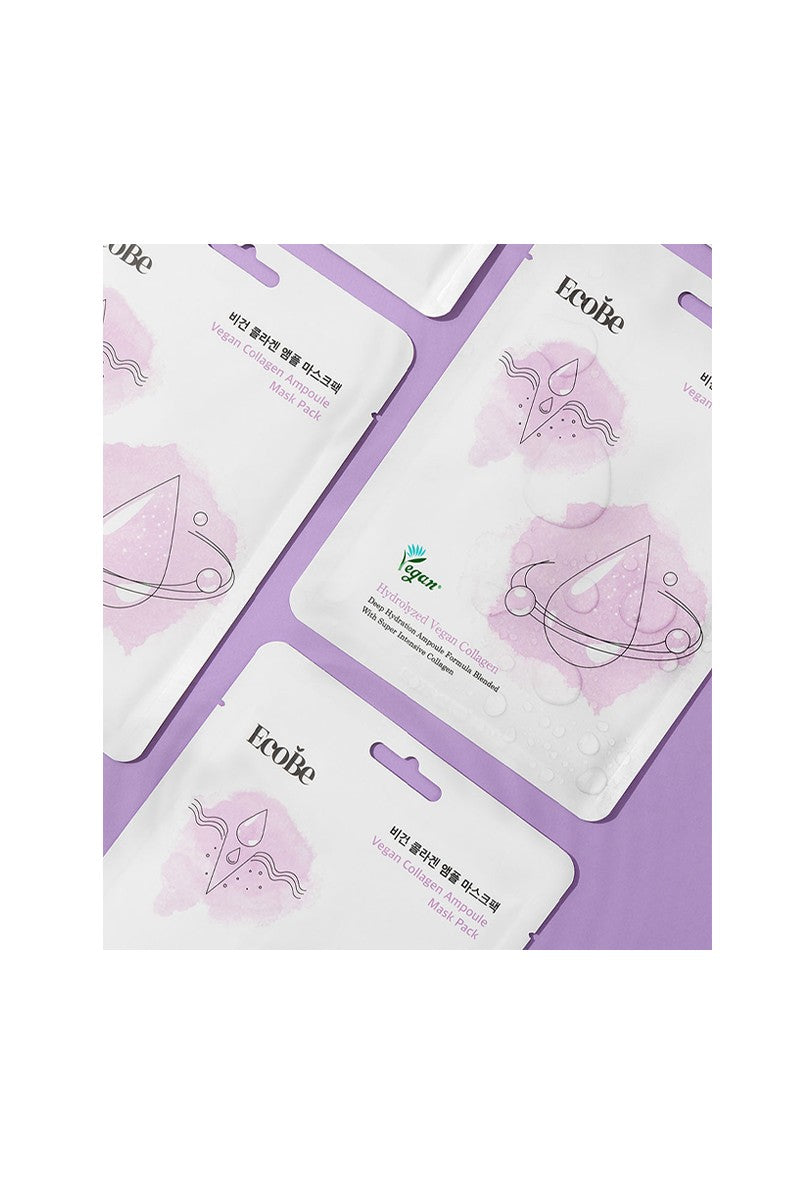 EcoBe Vegan Collagen Ampoule Facial Mask Sheet – Firming & Nourishing Hydration