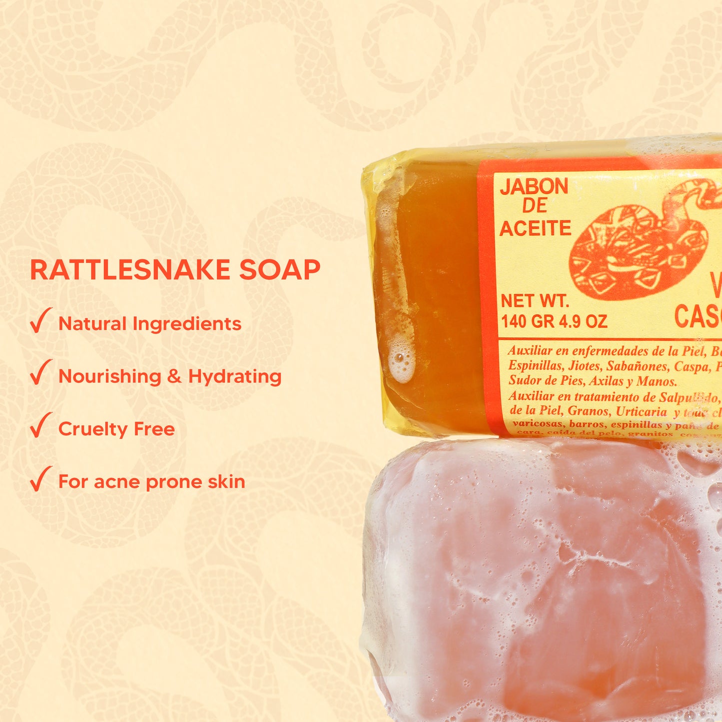 Jabon de Aceite Vibora – "the Famous" Rattlesnake Soap for Skin Treatment