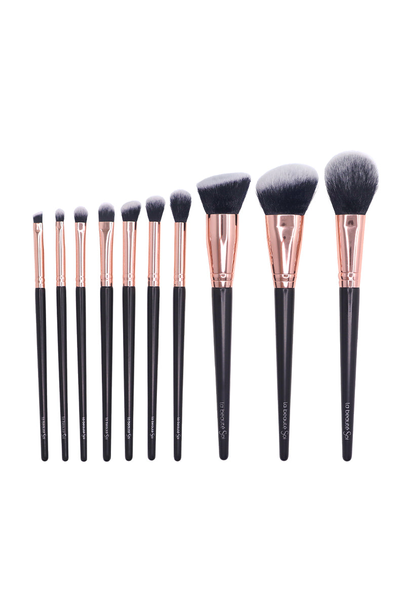 LBS RED 10-Piece Luxury Makeup Brush Set with Red Case – Your Complete Beauty Essential